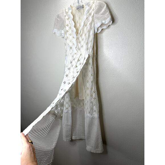 Alice McCall Daybreak White Ivory Broderie Lace Midi with Slip Dress 2 - Picture 4 of 16